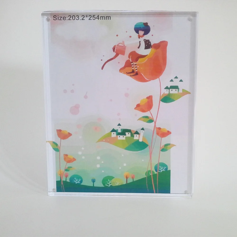 

8*10inch clear acrylic photo frame with magnets