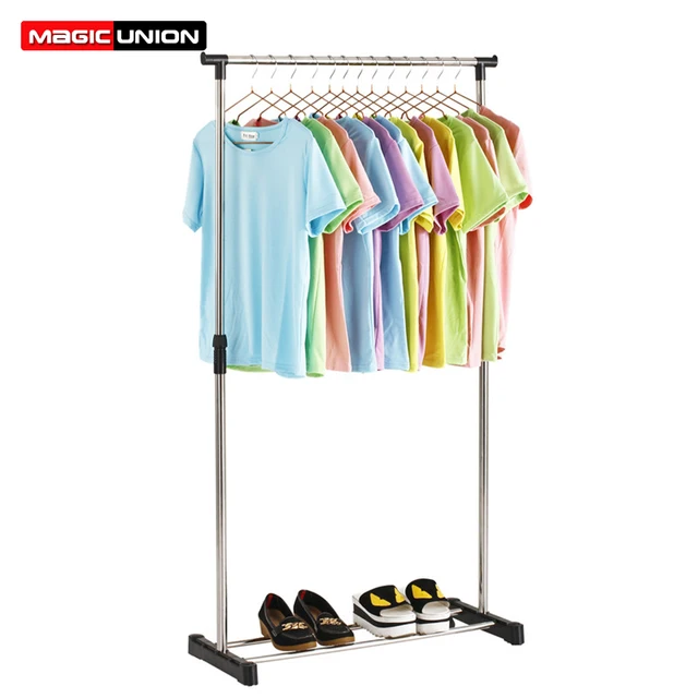 Magic Union Floor Standing Drying Rack Stainless Steel Single Rod
