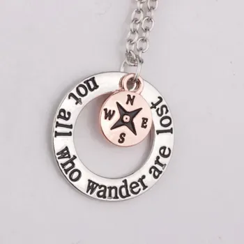 

3pcs not all who wander are lost Retro Silver color Pendant Necklace with Forever Christmas Day Gift