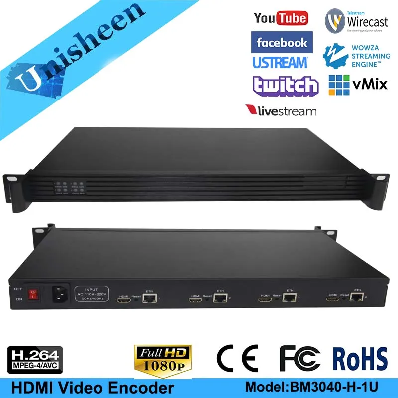 Видео датчик HDMI AVC/H.264 4 в 1 передатчик режиме реального времени