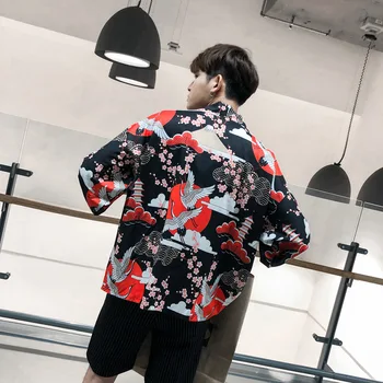 

Women Men Kimono Cardigan Japanese Style Traditional Samurai Print Loose Top Jackets Fashion Coat Asian Clothes Cosplay Costumes