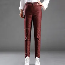 Зимние уличные женские пуховые штаны с высокой талией, плотные однотонные штаны с белым утиным пухом, большие размеры, теплые брюки, легкие штаны