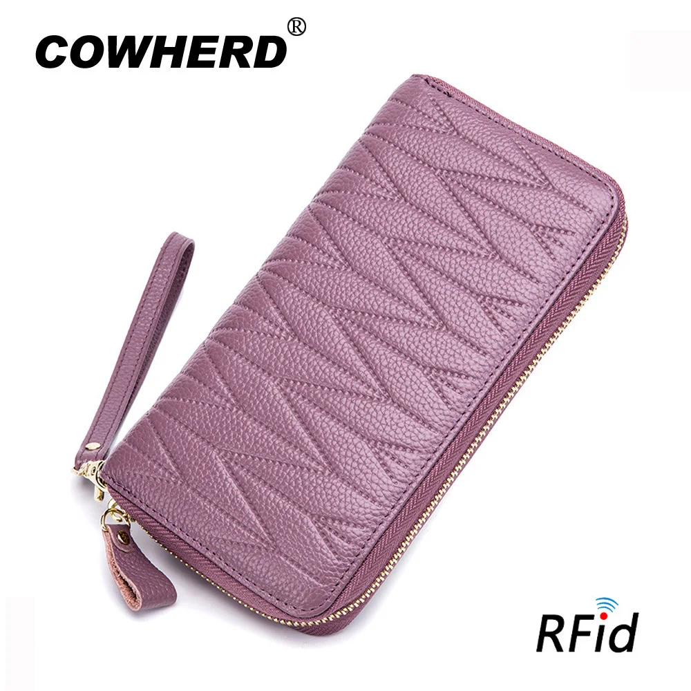 Женский кошелек с отделением для карт и RFID защитой длинный бумажник из