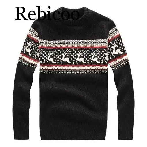 Новинка осенняя и зимняя модная брендовая одежда мужской Рождественский свитер с оленем тонкий мужской вязаный свитер - Цвет: CHECK SIZE TABLE 2