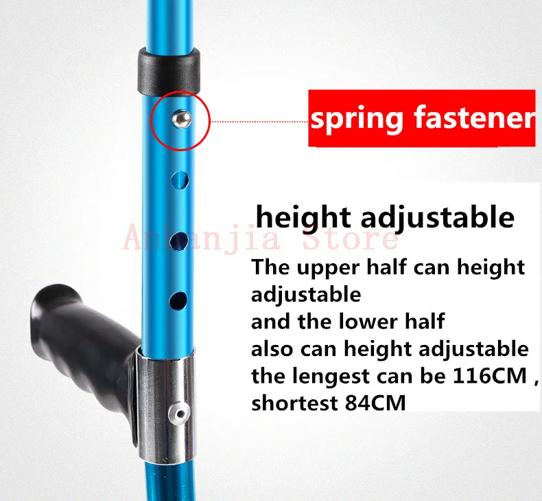 Injure Help Walk Stick Protect Lightweight Height Adjustable Aluminum Alloy Arm Crutch (8)