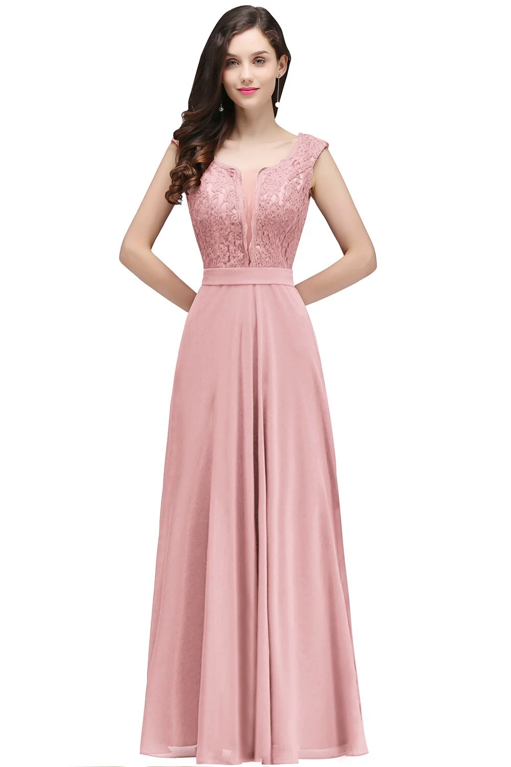 dusty pink and burgundy dress