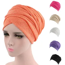 Hawcoar Мода для женщин Индия Африка мусульманский Эластичный Тюрбан шляпа головной платок, шарф кепка Z4