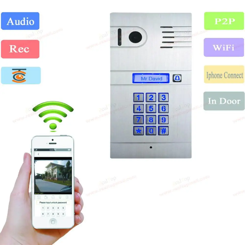 IP Video Door Phone 3G/4G Wireless WiFi IP intercom systemremotely unlock door by smartphone/tabletswireless intercom system