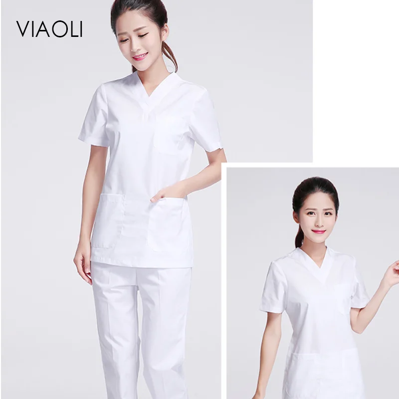 

laboratory clothes dentist surgical suit sets New hospital white Slim medical clothing surgical scrubs medical uniforms women