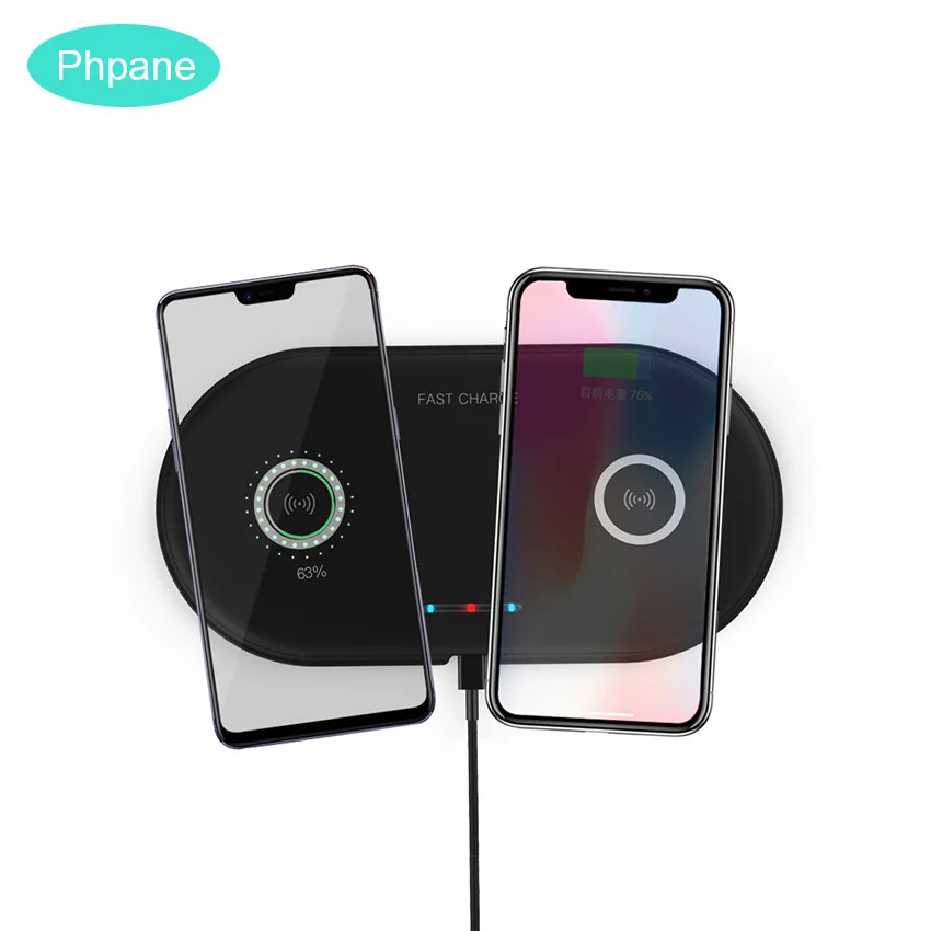

Quick-acting Charger Wireless Fast Charging For iPhone X XR XS Samsung Galaxy S9 Plus Note 89 2in1 5W Dual Qi Induction Charging