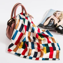 Женский модный квадратный шарф Шелковый Атласный шейный платок для волос женский платок женский элегантный головной убор галстук Новинка