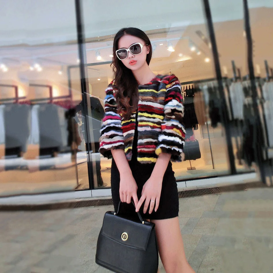 

New Popular Women Real Mink Fur Jacket Short Style Colorful Color Outerwear Elegant Lady Mink Fur Coat Waistcoat Free Shipping