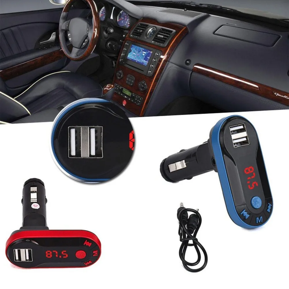 New Hot Bluetooth Wireless FM Transmitter MP3 Player Handsfree Car Kit USB TF SD Remote Dual USB Port Noise Suppression