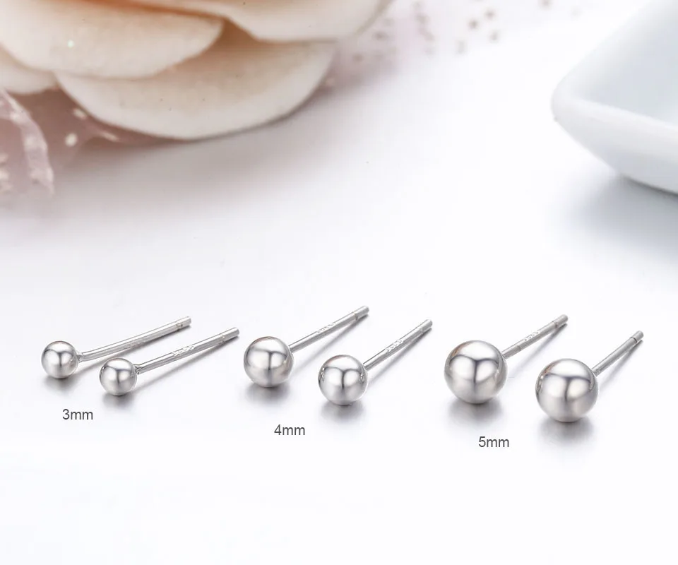 Женские и мужские серьги гвоздики из серебра 925 пробы 2 5 мм|ball stud earrings|stud earringsstud