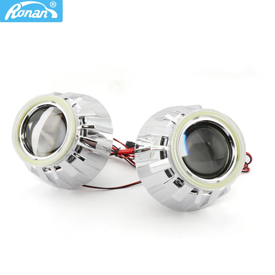 

RONAN 35W HID 2.5 inch Bi-xenon H1 Bulbs Projector Lens 80MM COB Angel Eyes Headlamp Lenses Retrofit H1 H4 H7