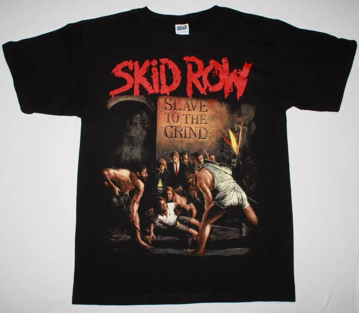 SKID ROW рабом GRINDྗ GLAM ROCK от SKIDROW Доккен ратт Новая Черная футболка|Футболки| |