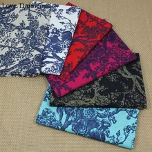 Хлопок/лен красный синий белый бежевый черный синий и белый фарфор Этническая большое дерево ткань для Декоративная скатерть Платье Ремесло подушки