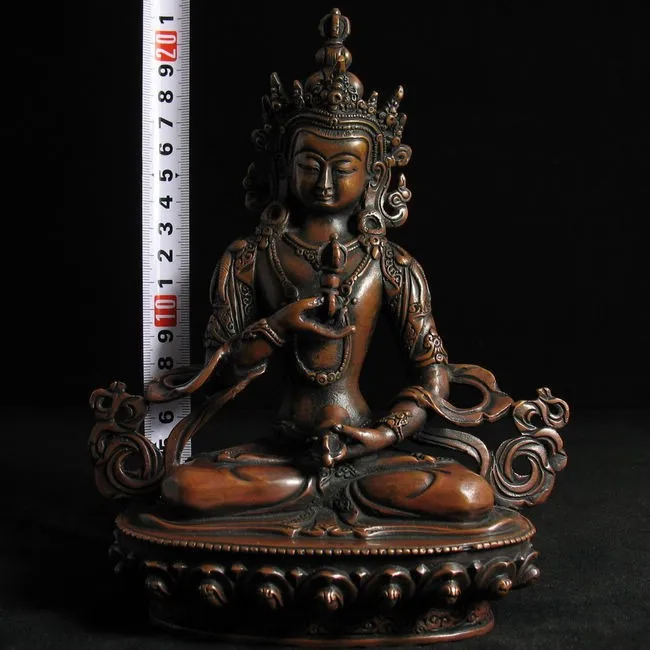 

215MM H Decorated Material: Tibetan Buddhism/Tibetan Vajrasattva Buddha Statue Decoration real Silver Brass