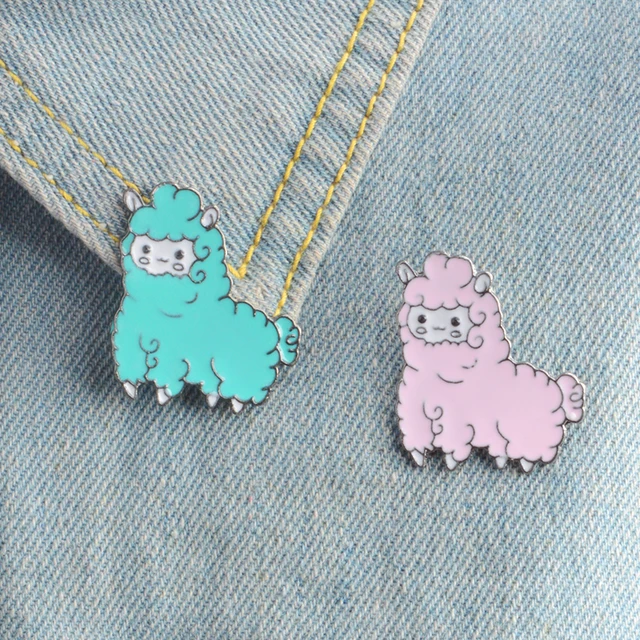 QIHE JEWELRY Kawaii Animal Alpaca Brooch Pin Badge Brooche Shirt Denim Jacket De QIHE JEWELRY Kawaii Animal Alpaca Brooch Pin Badge Brooche Shirt Denim Jacket De