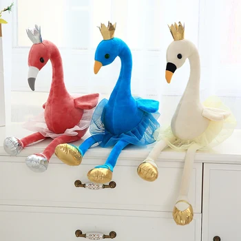 

Simulation soft swans, flamingos, peacocks plush baby toys, plush stuffed wild animals birds, kids appease toys, home decoration