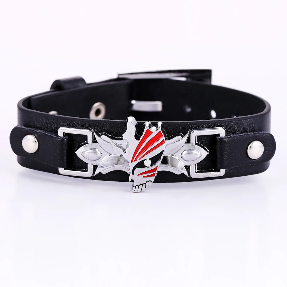

Anime Cosplay bleach figure black mens leather bracelet men accessories wholesale body jewelry storage souvenir 1011