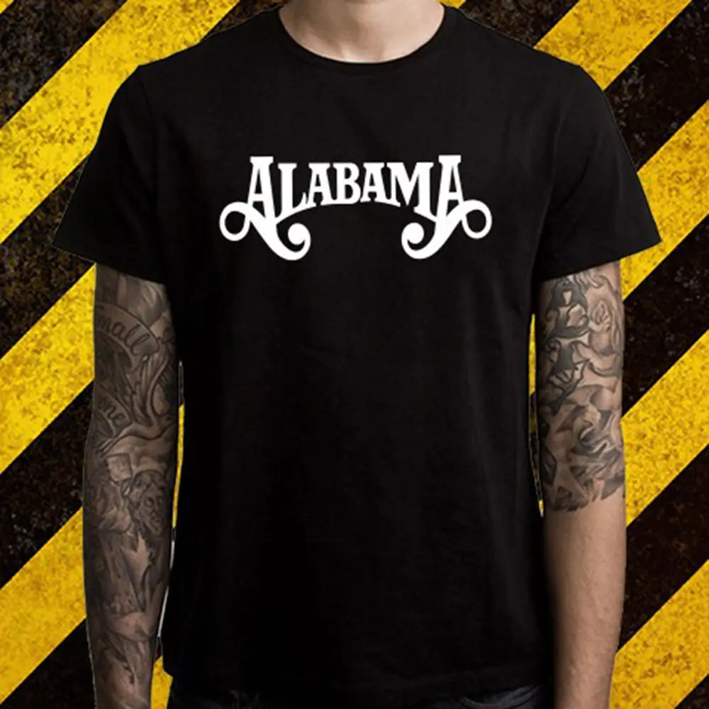 New ALABAMA Country Band Logo Men's Black T Shirt Size S To 2XL O Neck