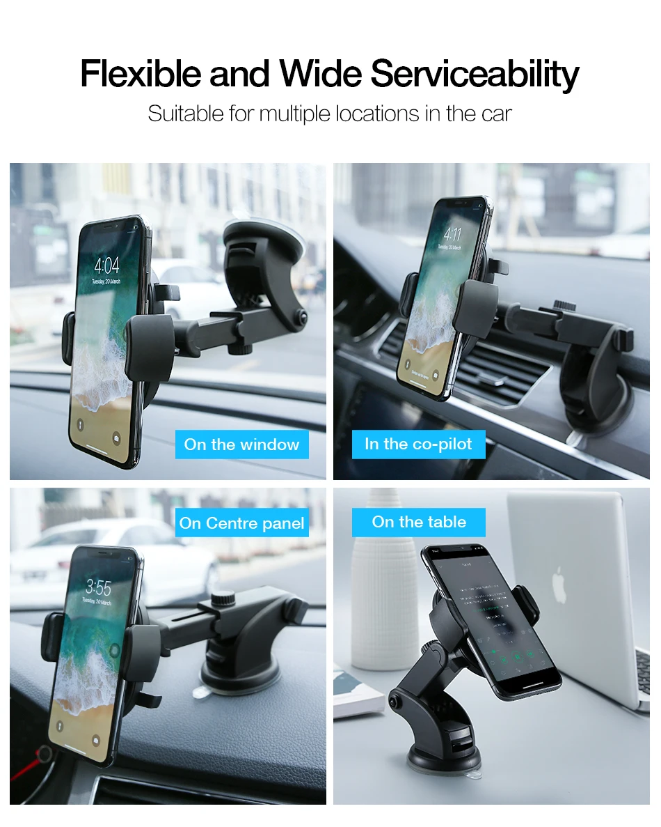 Автомобильный держатель для телефона RAXFLY, крепление на лобовое стекло для samsung S9 Plus S8 S7 360, Вращающийся Автомобильный держатель для телефона, подставка для iPhone huawei