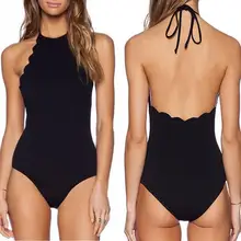 2017 Backless swimwear one piece Swimsuit High Cut Out One Piece Swimsuit biquinis Women Beach wear Black White Color