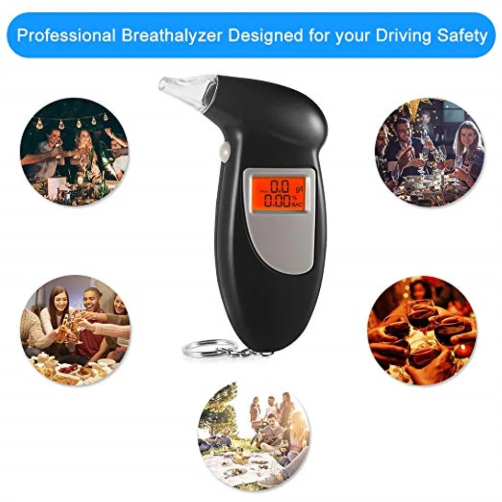 Professional Alcohol Breath Tester Breathalyzer Analyzer Detector Test