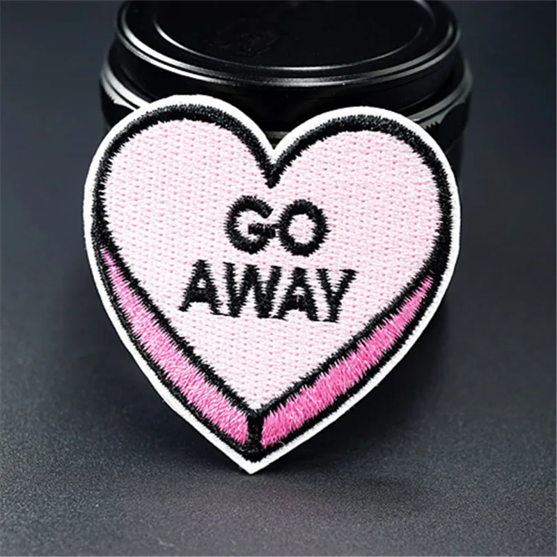 Сувенирная нашивка с вышивкой «Go Out» «BACK OFF», нашивки с вышивкой в виде сердца для девочек и мальчиков, женская одежда, Значки для сумок