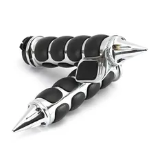 2x Aluminum & Non-slip Rubber Universal Motorcycle Handlebar Grips 1″ Handle Bar For Honda Yamaha Suzuki Kawasaki Harley Chopper