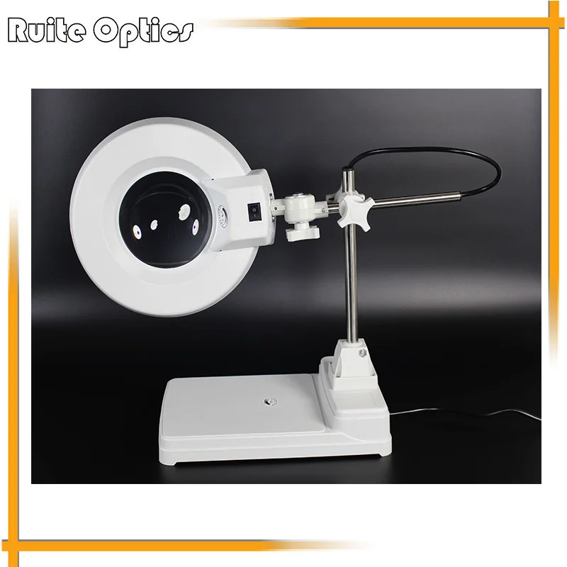 

Large White Optical Glass Soldering Magnifying Glass 10x PCB Precision Parts Inspection Magnifier Fluorescent Illuminated Loupe