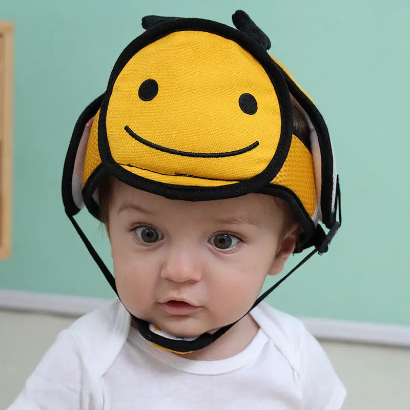 Детские защитные шлемы для малышей защиты головы Дети Регулируемый мягкой головкой Защитная Фотофон с изображением мультяшной шляпы