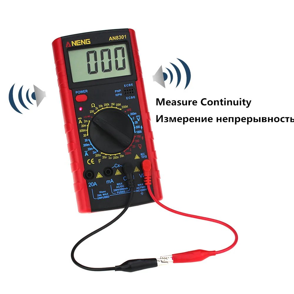 AN8301 портативный цифровой мультиметр AC/DC Напряжение Ток Сопротивление емкостный Вольтметр Амперметр мульти электрический транзистор тест