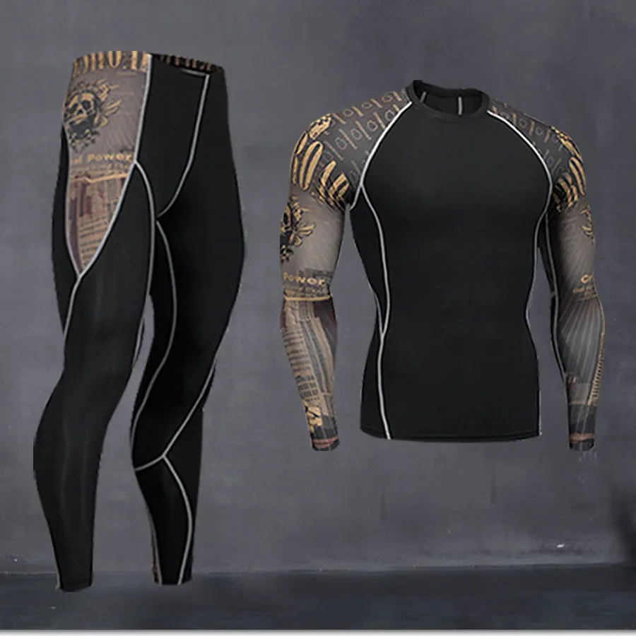 Thermal Underwear Men's Long Underwear Compression Clothing Fitness Shirt Men Running Shirt Training Pants Thermal Underwear