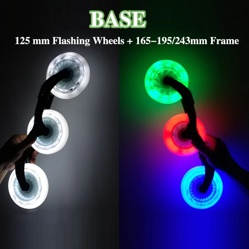 

Inline Speed Skates Frame Flashing Wheel Bearing Combination for 3X125mm Skating base 85A Marathon Racing Rodas 165mm195mm Mount