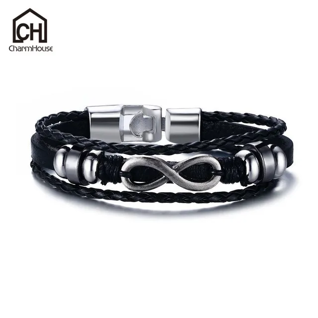 8 Inch Infinity Men S Bracelet Bangles Antique Braided Leather 8 Inch Infinity Men S Bracelet Bangles Antique Braided Leather Bracelets Wrist Wrap Belt Vintage Jewelry Pulseras