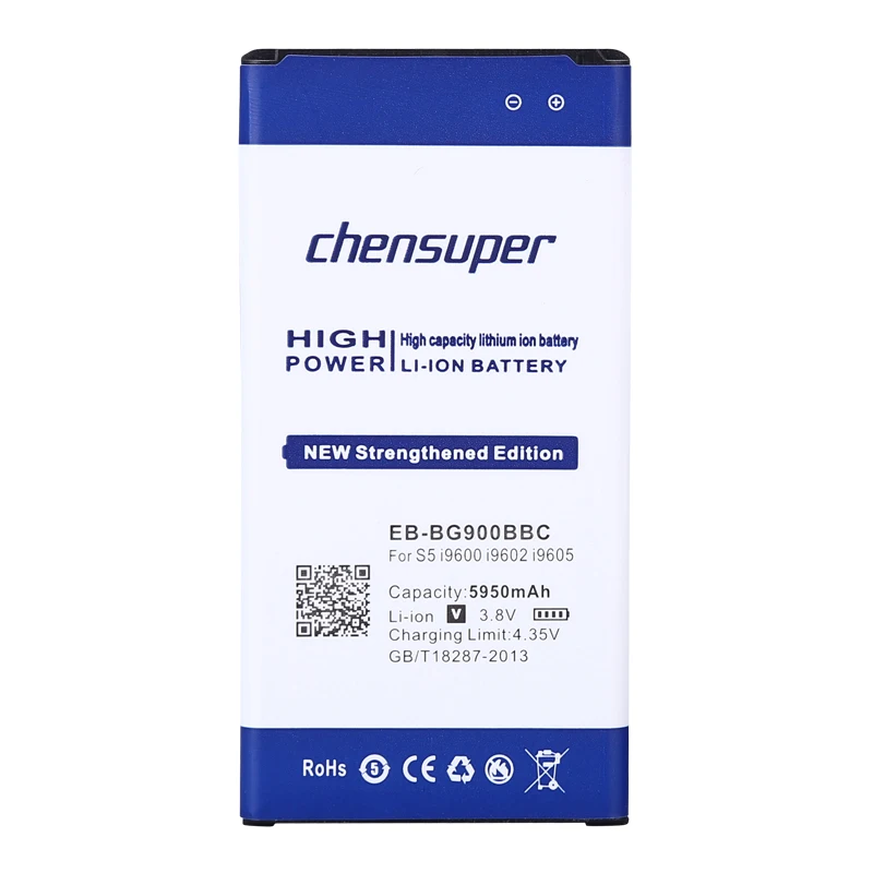 Chensuper 5950 мАч EB-BG900BBC литий-ионный аккумулятор телефона Батарея для Samsung Galaxy S5 I9600 g910L/910 S/910 K/G9006V/G9008V/G9009D/G900