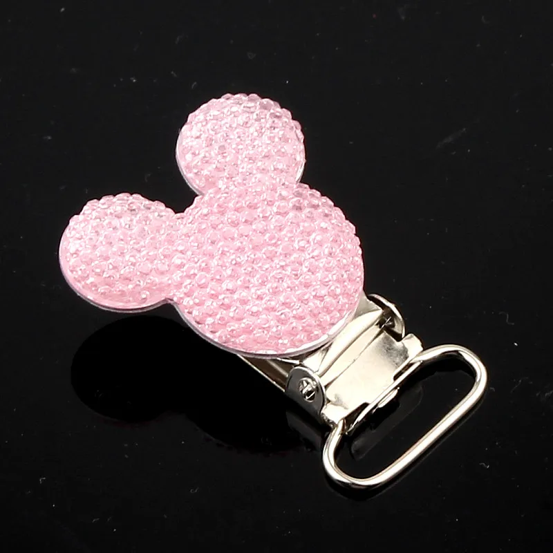 Pink DIY 5 шт./партия, клипсы для соски для мыши из смолы, подходят для детей, металлические держатели, застежки, детские изделия, аксессуары ручной работы - Цвет: Pink