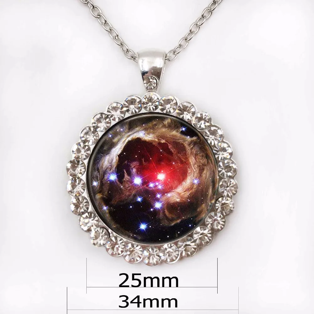 Nebula space pendant, science fiction geek galaxy astronomy space science dome crystal pendant