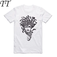 S-XXX Мужская и женская мифологическая Медуза белая футболка с коротким рукавом и круглым вырезом Повседневная модная Camisetas Harajuku футболка