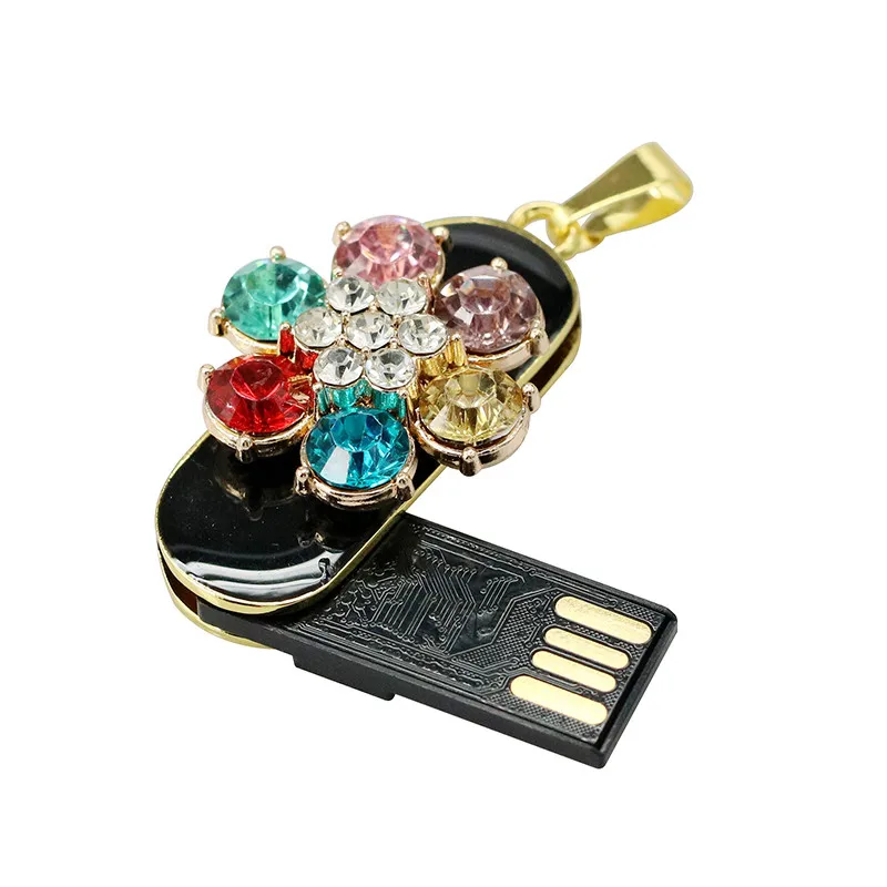 Кристалл USB Flash Drive Стик флэш-диск 4 ГБ 8 ГБ 16 ГБ 32 ГБ 64 ГБ Jewelry Цепочки и ожерелья цветок бабочка pen drive подарки