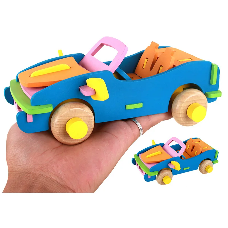 Новый Деревянный 3D трехмерный Собранный автомобиль плагин в сборке гоночного