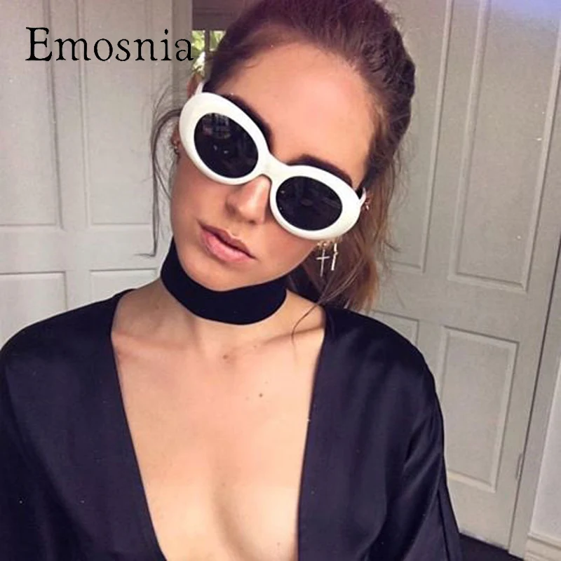 Новинка 2017 Винтажные Солнцезащитные очки Emosnia для женщин белые маленькие круглые