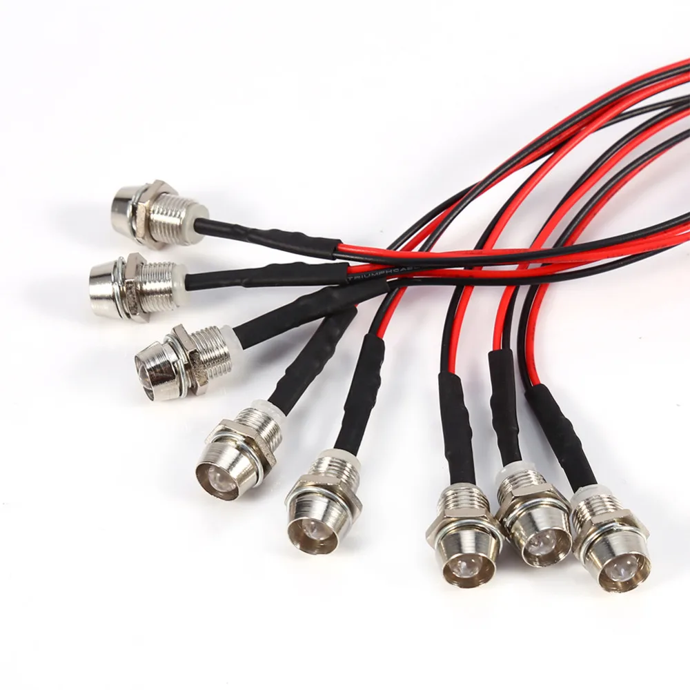 

8Pcs/Set 1/10 RC Car Parts LED Light Set Headlight Taillight For 1/10 RC Car Truck Crawler 4 White Leds 4 Red Leds High Quality