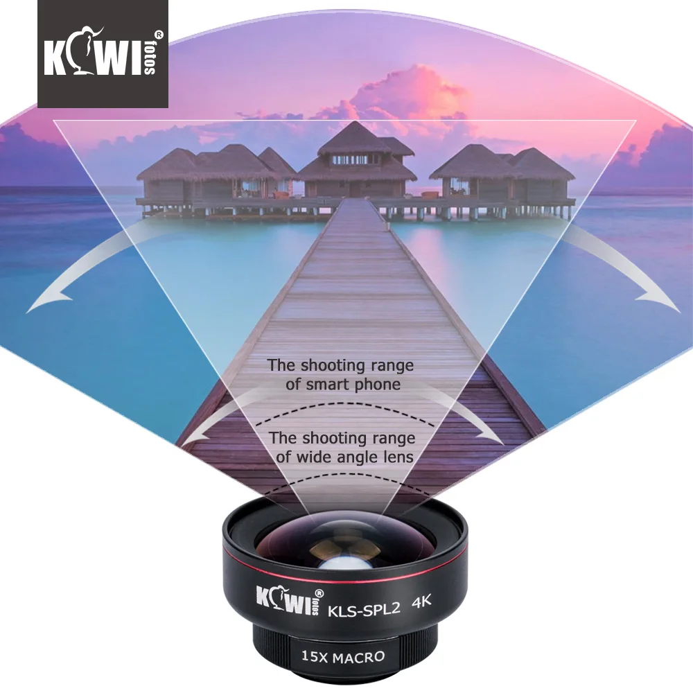 KIWI Smartphone Lens Wide Angle Macro Cell Phone Lenses 15x for Iphone 6/7/7plus/8/8x Samsung Sony Mobile Phone|Крышки для