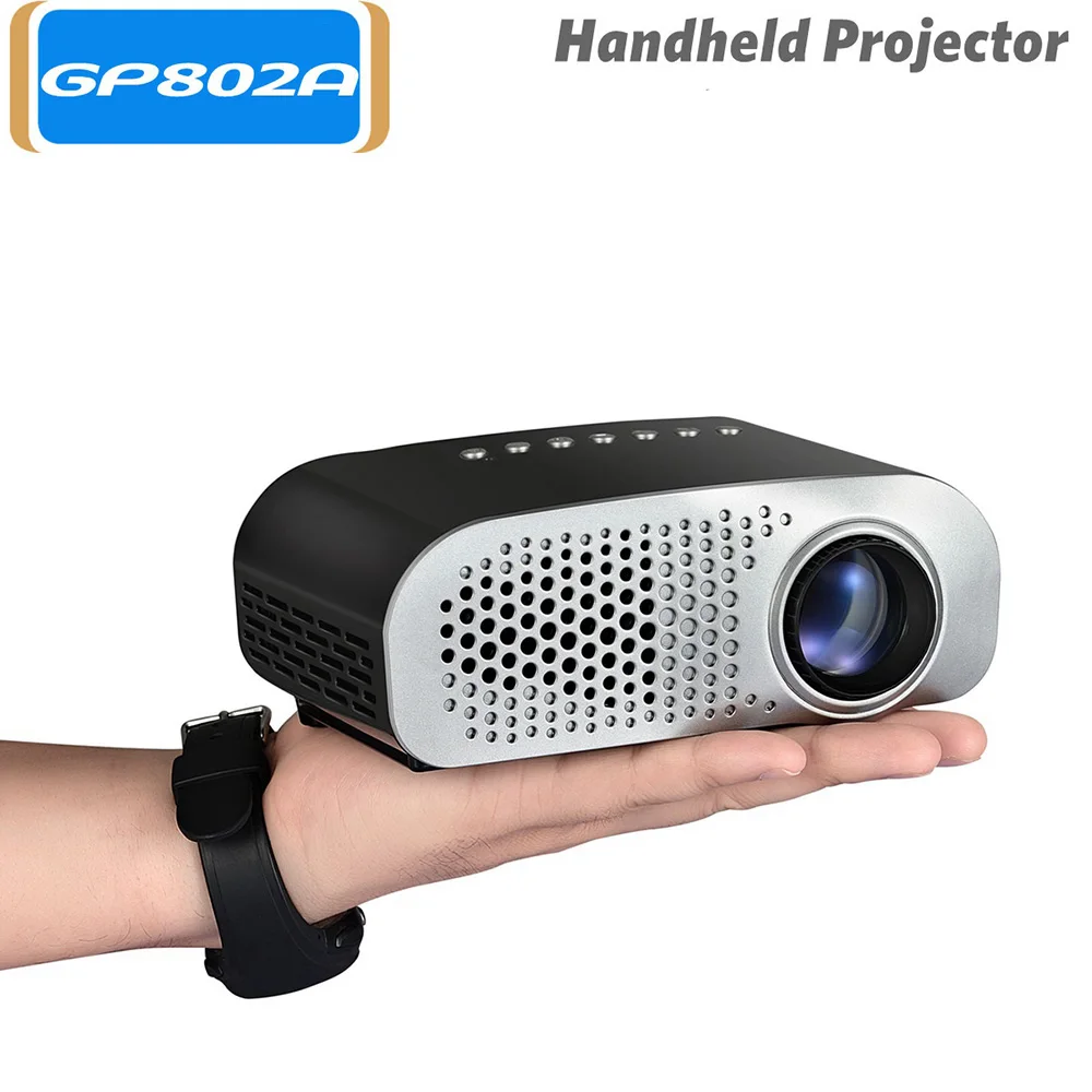Портативный мини видеопроектор GP802A HD светодиодный проектор со встроенным