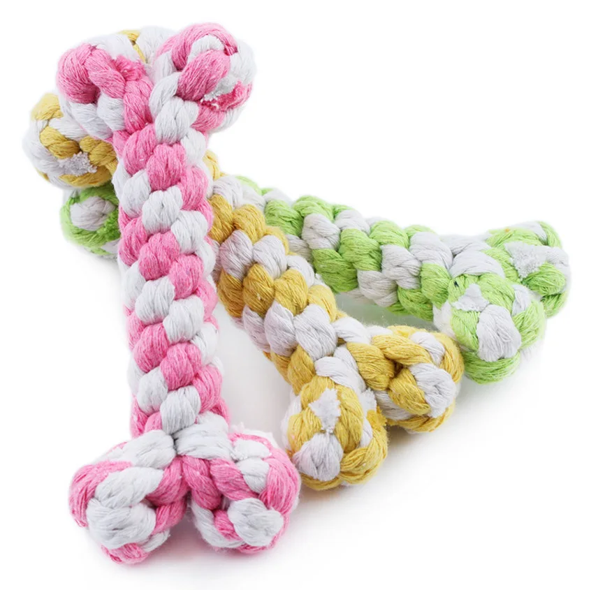 Dog cotton Rope Toys Pets Puppy Large Dog Hand woven bones Chew Toy