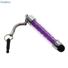 2 шт. фиолетовое кристаллическое алмазное стилус для iphone, емкостный экран Стилус любой сенсорный экран для планшетного ПК сотового телефона