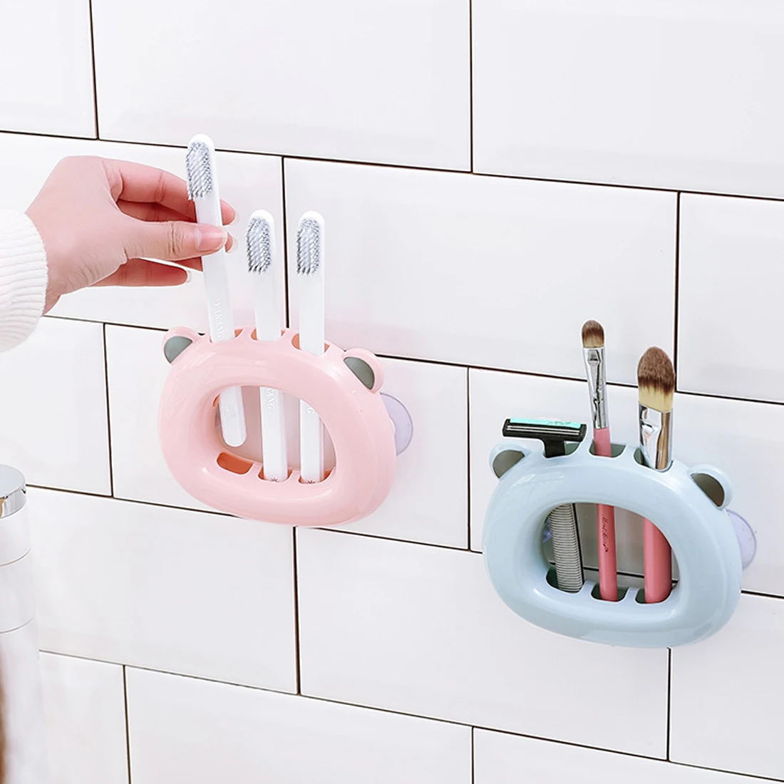 Wall Suction Hook Toothbrush Holder Save Space For Lovers Of Lovely Home Household Bathroom Accessories Washroom Shelf